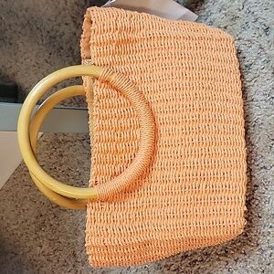 Free people orange woven tote